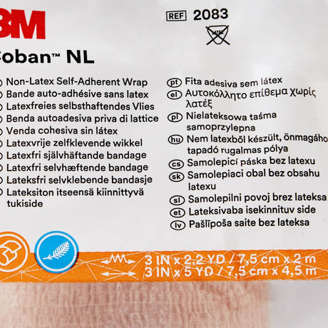 3M Coban LF, Self-Adherent Cohesive Bandage, Tan, Elastic Nonwoven, Latex-Free, Non-Sterile, Standard Compression - 2082-Single - LL Medico