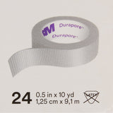 3M Durapore Silk-Like Cloth Medical Tape, Non-Sterile, White, 1/2" x 10 Yard - 1538-0-Box - LL Medico