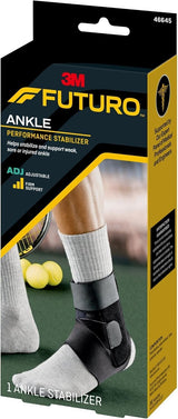 3M Futuro Ankle Performance Stabilizer, Adjustable, One Size Fits Most, Black - 46645ENR-Single - LL Medico