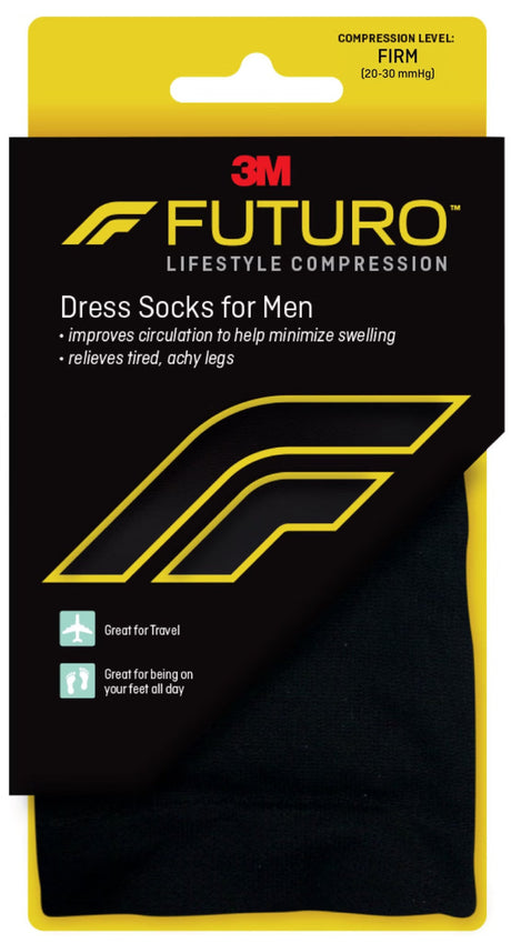 3M Futuro Dress Socks for Men, Firm Compression, Calf High, Black - 71035BLEN-Pair - LL Medico