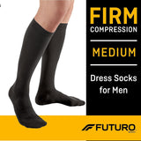 3M Futuro Dress Socks for Men, Firm Compression, Calf High, Black - 71035BLEN-Pair - LL Medico