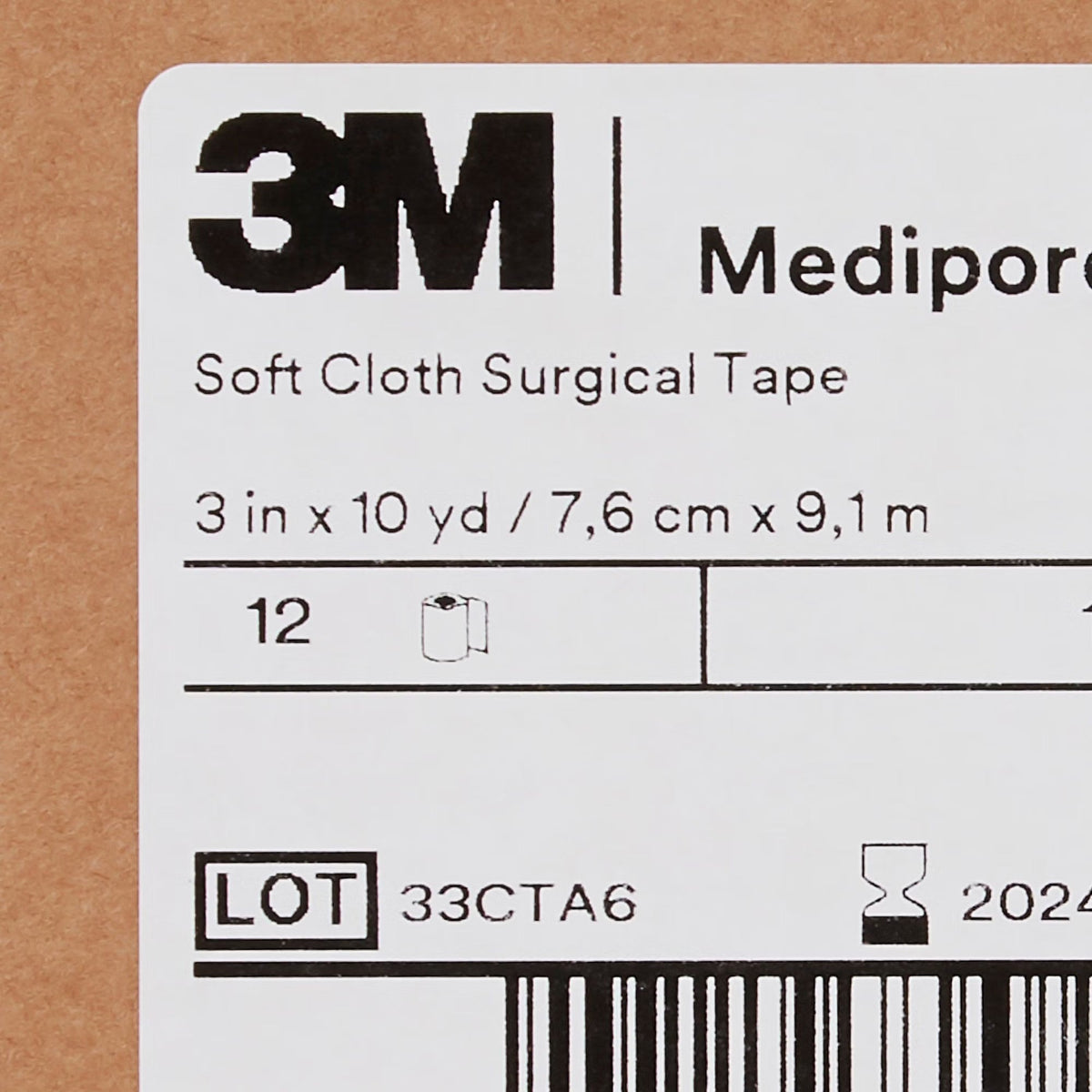 3M Medipore H Soft Cloth Surgical Tape, Non-Sterile, 3" x 10 Yard - 2863-Single - LL Medico