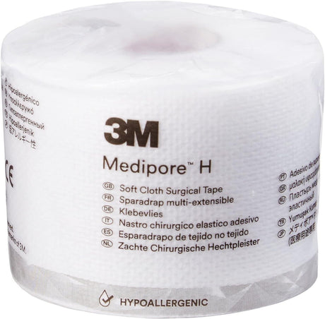 3M Medipore H Soft Cloth Surgical Tape, single roll front