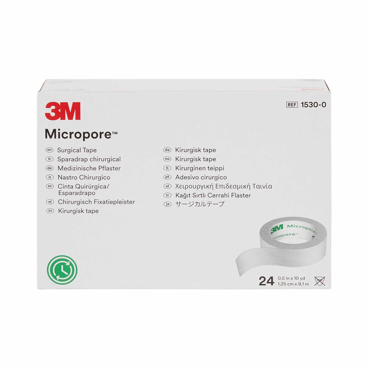 3M Micropore Paper Surgical Tape, Non-Sterile, White, 1/2" x 10 Yard - 1530-0-Box - LL Medico
