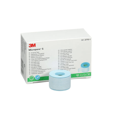 3M Micropore S Silicone Medical Tape, Non-Sterile, Blue, 1" x 5.5 Yard - 2770-1-Single - LL Medico