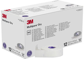 3M Multipore Dry Dressing Retention Tape with Liner, Non-Sterile, White, 0.5" x 5.5 Yard - 3730-0-Single - LL Medico