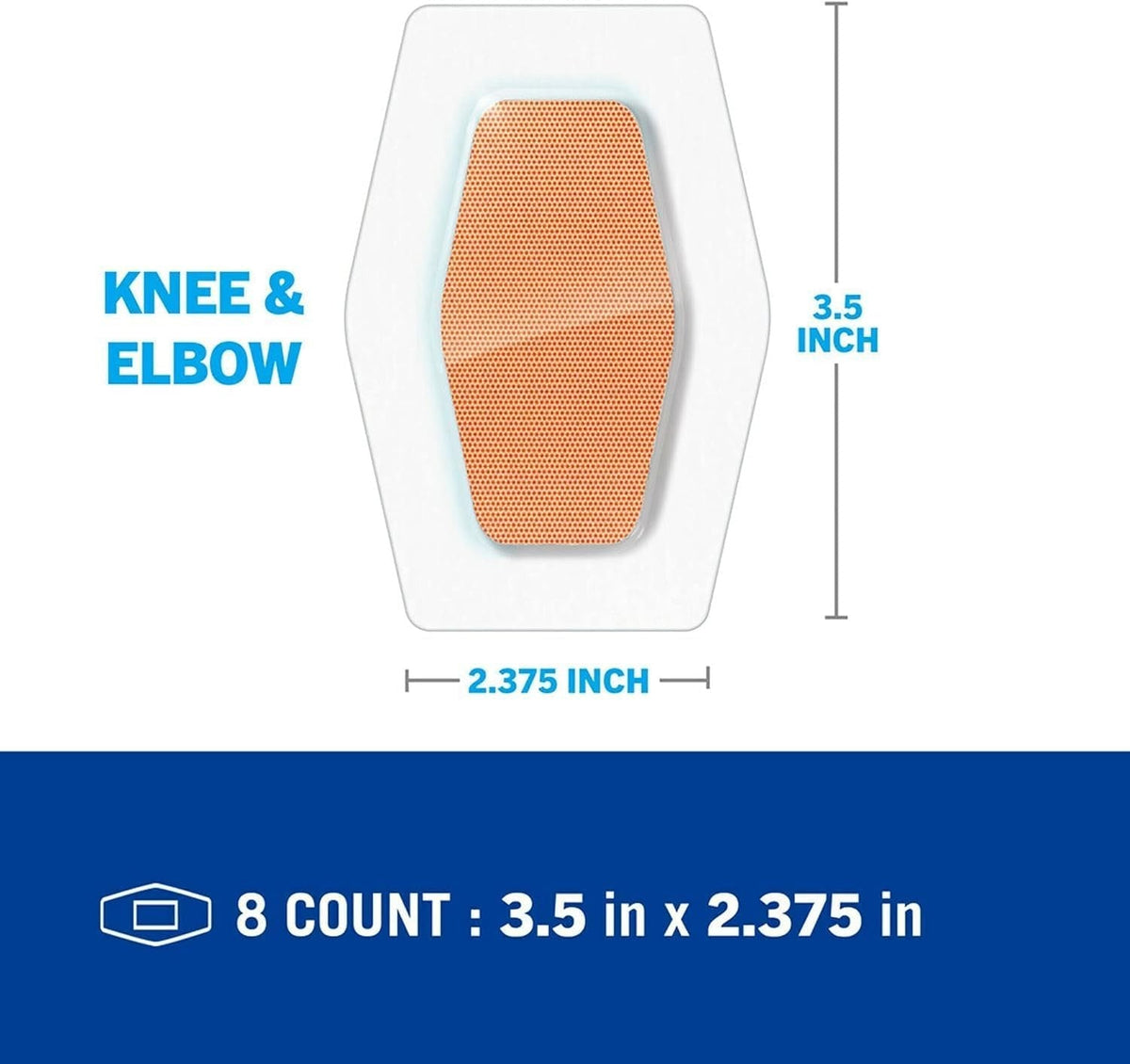 3M Nexcare Waterproof Knee & Elbow Bandages, Sterile, 2.38 x 3.5" - 581-08-Box - LL Medico