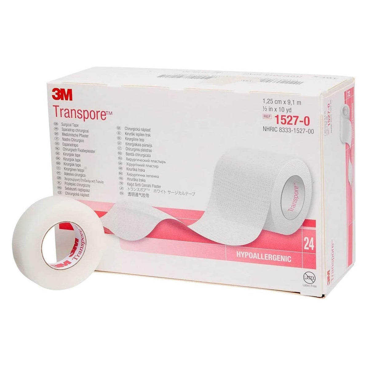 3M Transpore Plastic Medical Tape, Non-Sterile, Transparent, 1/2" x 10 Yard - 1527-0-Box - LL Medico