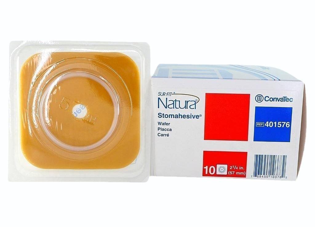 ConvaTec Sur-Fit Natura Two-Piece Skin Barrier, Flat, Cut-to-Fit, 57 mm Flange, Stomahesive, Extended Wear, without Tape - 401576-Single - LL Medico