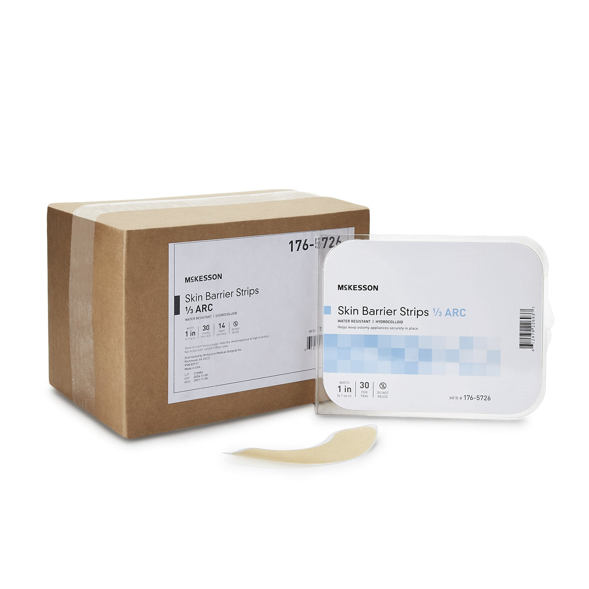 McKesson Skin Barrier 1/3 Arc Strip - 176-5726-Case - LL Medico