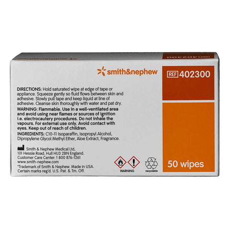 Smith & Nephew Uni-Solve Adhesive Remover, 2.5 x 2.5 Inch Wipe