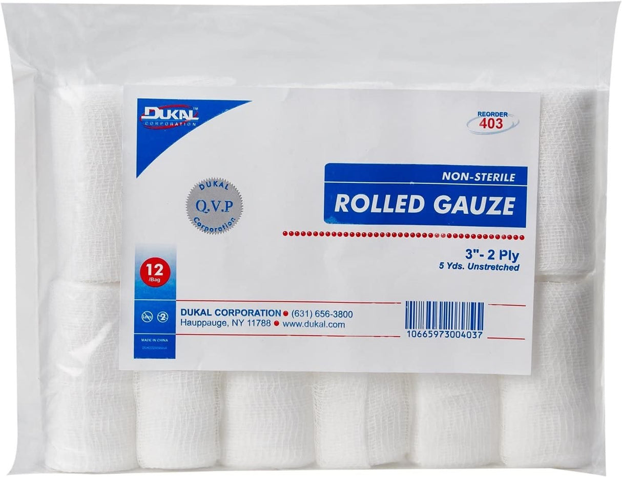 Dukal Conforming Bandage, 3 Inch x 5 Yard, Two-Ply