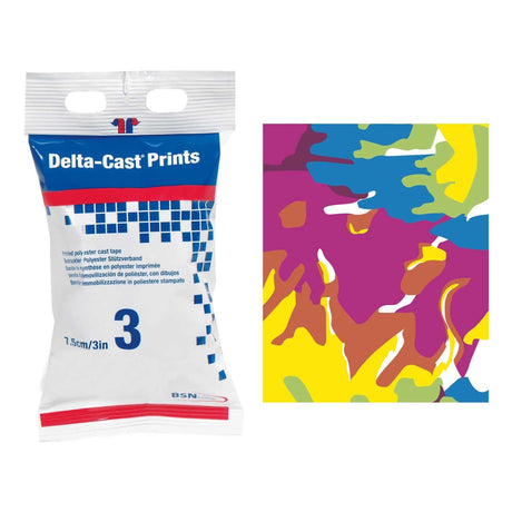 Delta-Cast Prints, Cast Tape, Pastel Print, Polyester, 3" x 12' - 4073-Box - LL Medico