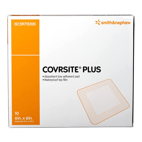 Smith & Nephew COVRSITE Plus Composite Dressing, Square Non-Sterile Film Backing — 6" x 6"