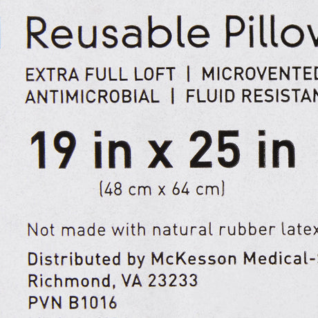 Bed Pillow McKesson 19 X 25 Inch White Reusable