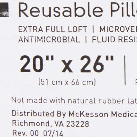Bed Pillow McKesson 20 X 26 Inch White Reusable
