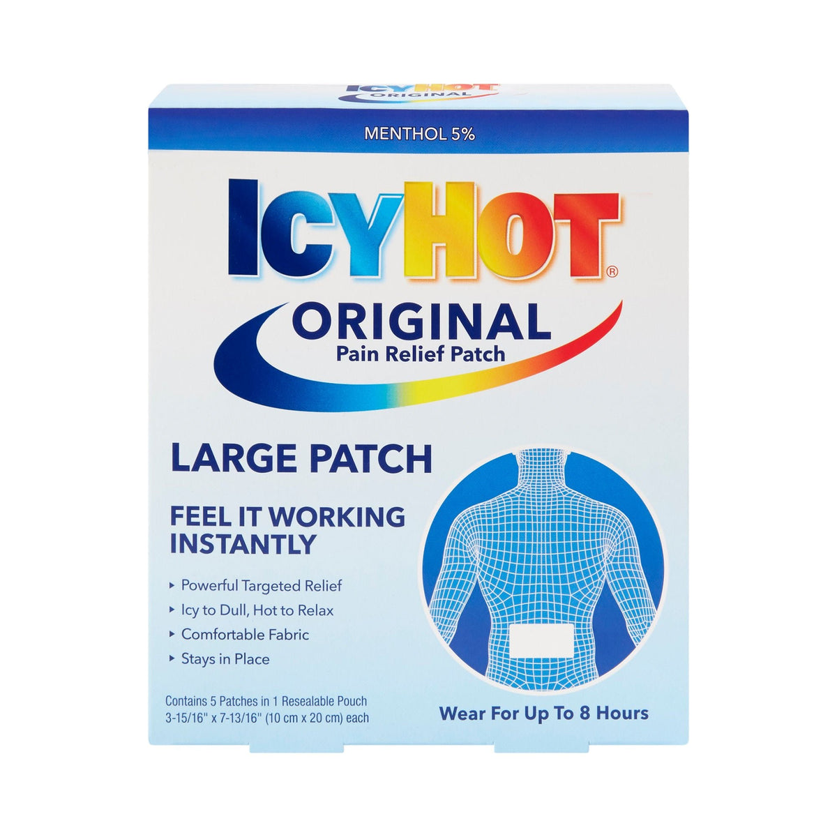 Icy Hot Original Pain Relief Patch, Menthol 5%, Large - 41167004843 - LL Medico