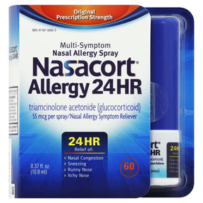 Nasacort Allergy 24 Hour Nasal Spray, Triamcinolone Acetonide 55 mcg, 0.57 oz - 41167058003 - LL Medico