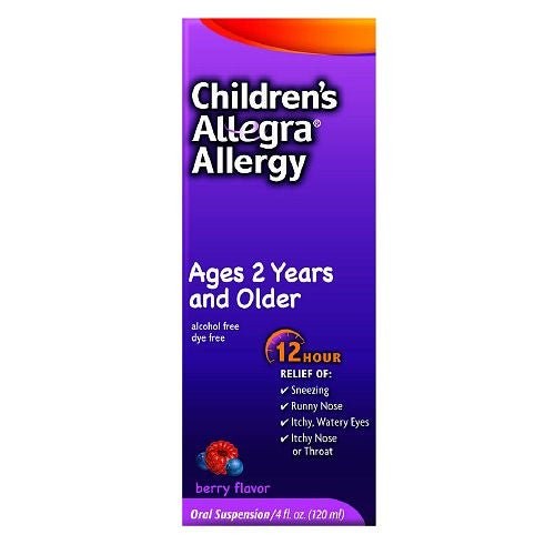 Children's Allegra 12 Hour Allergy Relief Oral Suspension, Fexofenadine HCl 30 mg, Non-Drowsy, 4 oz - 41167424404 - LL Medico