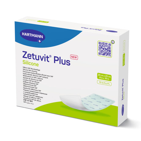 Hartmann Zetuvit Plus Silicone Super Absorbent Dressing, 8 x 10 Inch