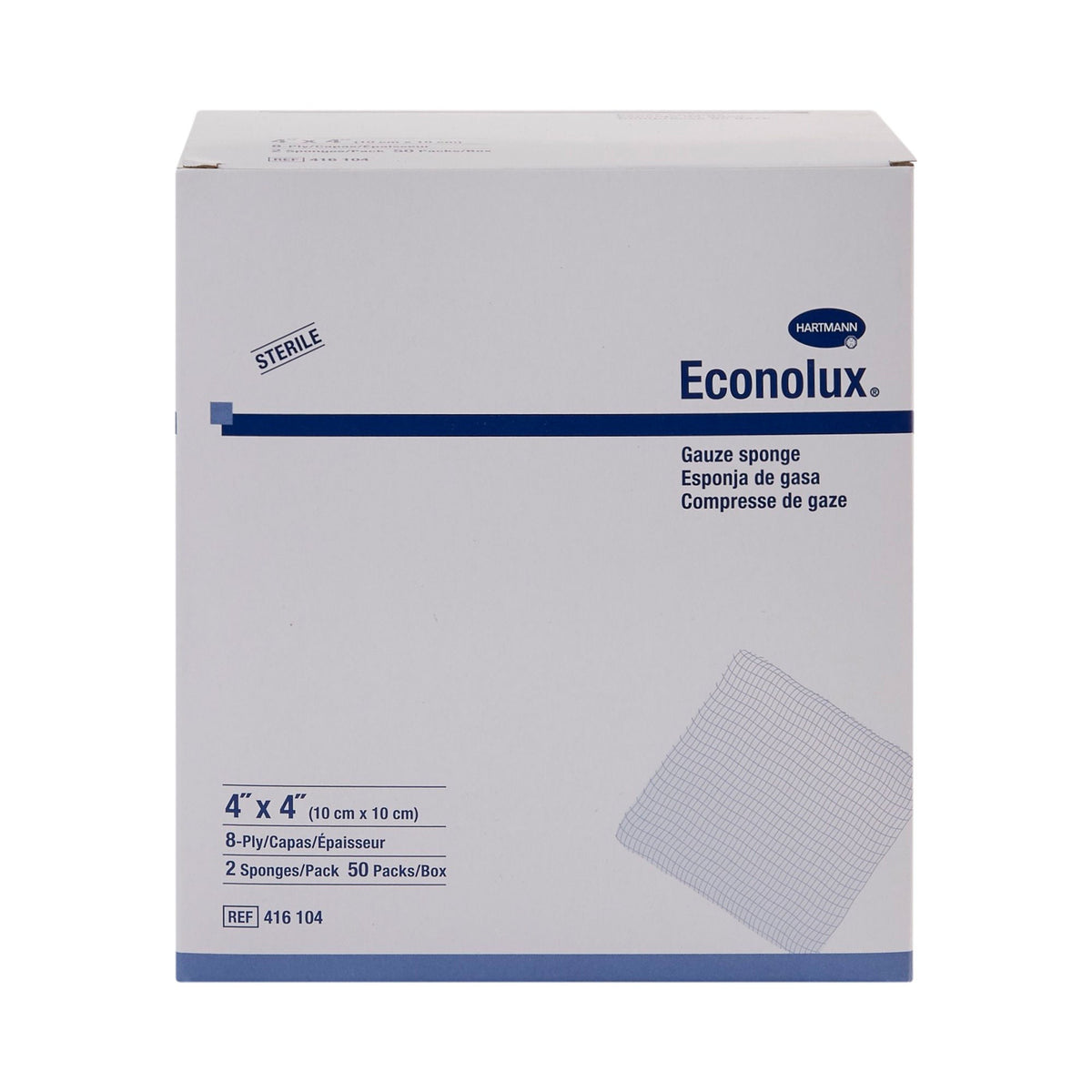 Hartmann Econolux Sterile Gauze Sponge, 4 x 4 Inch, Eight-Ply