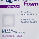 Aquacel Silicone Foam Dressing with Border, Waterproof Film Backing, Silicone Adhesive, Square, Tan, Sterile, 7" x 7" - 420621 - LL Medico