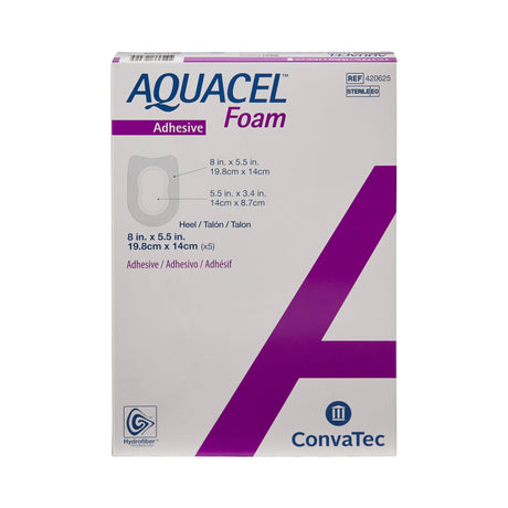 ConvaTec Aquacel Silicone Adhesive with Border Silicone Foam Dressing, 5½ x 8 Inch