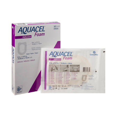 ConvaTec Aquacel Silicone Adhesive with Border Silicone Foam Dressing, 5½ x 8 Inch