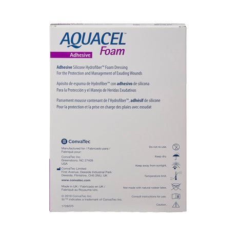 ConvaTec Aquacel Silicone Adhesive with Border Silicone Foam Dressing, 5½ x 8 Inch