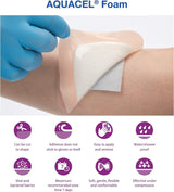 ConvaTec Aquacel Silicone Adhesive with Border Silicone Foam Dressing, 7 x 8 Inch