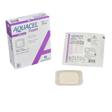 Aquacel Foam Dressing with Border, Silicone Adhesive, 4 x 4", Waterproof Film Backing, Square, Tan, Sterile - 420680-Single - LL Medico