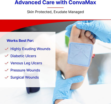 ConvaTec ConvaMax Superabsorber Super Absorbent Dressing, 8 x 8 Inch