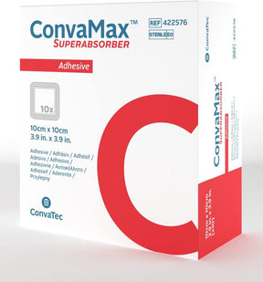 ConvaTec ConvaMax Superabsorber Silicone Adhesive with Border Foam Dressing, 4 x 4 Inch