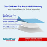 ConvaTec ConvaMax Superabsorber Silicone Adhesive with Border Foam Dressing, 4 x 4 Inch