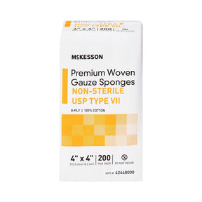 McKesson USP Type VII Gauze Sponge, 4 x 4 Inch, Eight-Ply