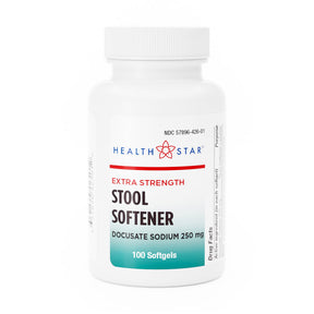 Health Star Stool Softener, Docusate Sodium 250 mg, Softgel - 425-01-HST - LL Medico