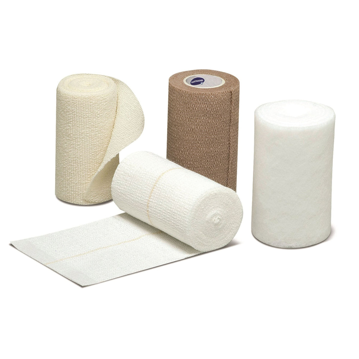 FourPress 4-Layer Compression Bandage System, Self-Adherent - Tape Closure, 4" x 3.8 yd - 4" x 4.9 yd - 4" x 9.5 yd - 4" x 6.5 yd, Tan/White, Cotton/Elastic, NonSterile, 30 to 40 mmHg - 43400000-Single - LL Medico