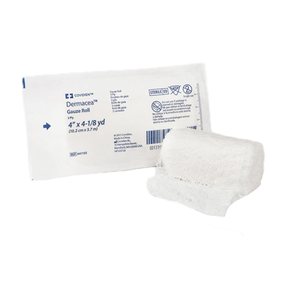 Cardinal Health Dermacea Sterile Fluff Bandage Roll, 4 Inch x 4-1/8 Yard, Three-Ply