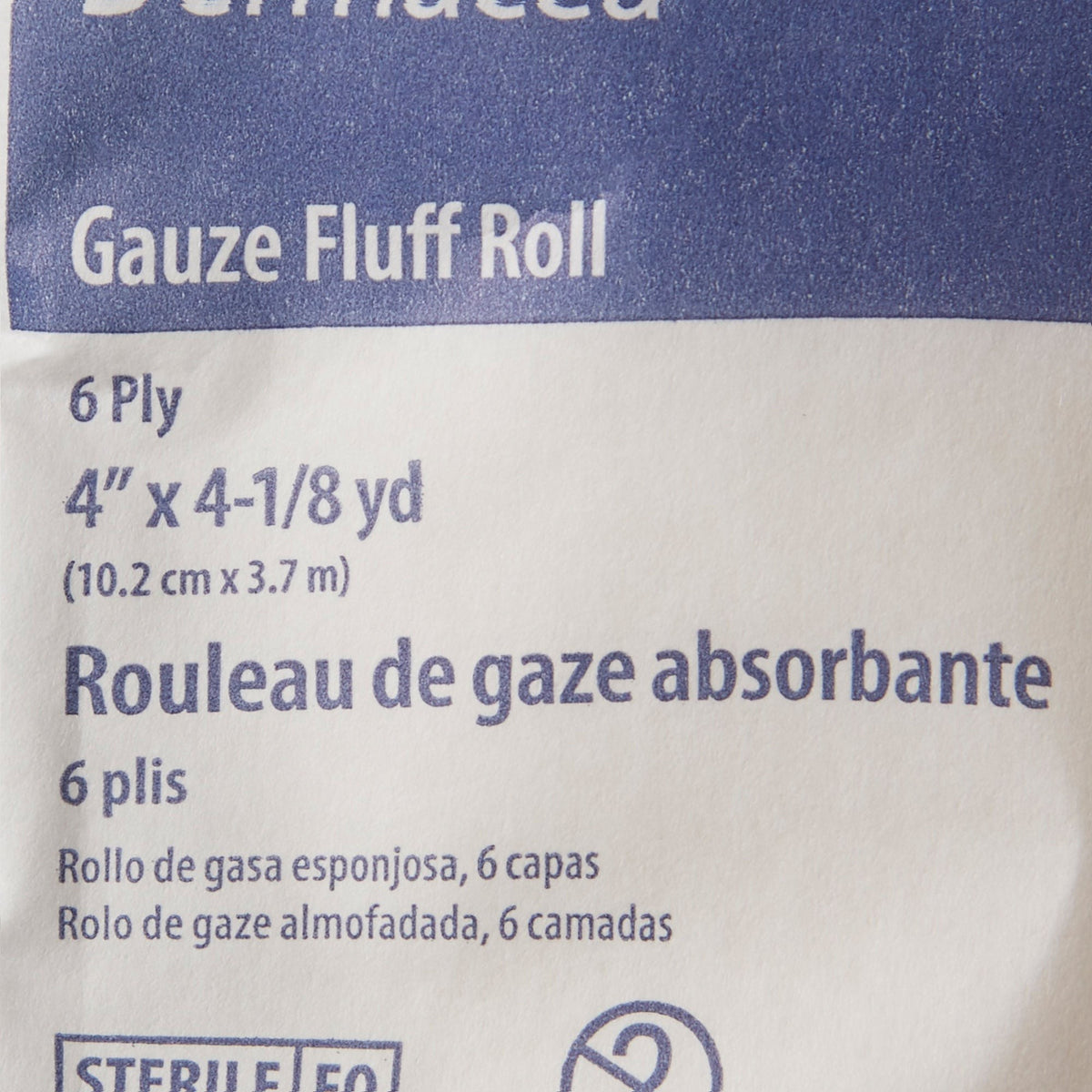 Dermacea Gauze Fluff Bandage Roll, Sterile, White, 6-Ply, 4" x 4.125 yd - 441106 - LL Medico