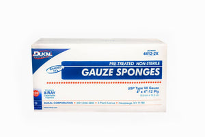 Dukal USP Type VII X-Ray Detectable Gauze Sponge, 4 x 4 Inch, 12-Ply