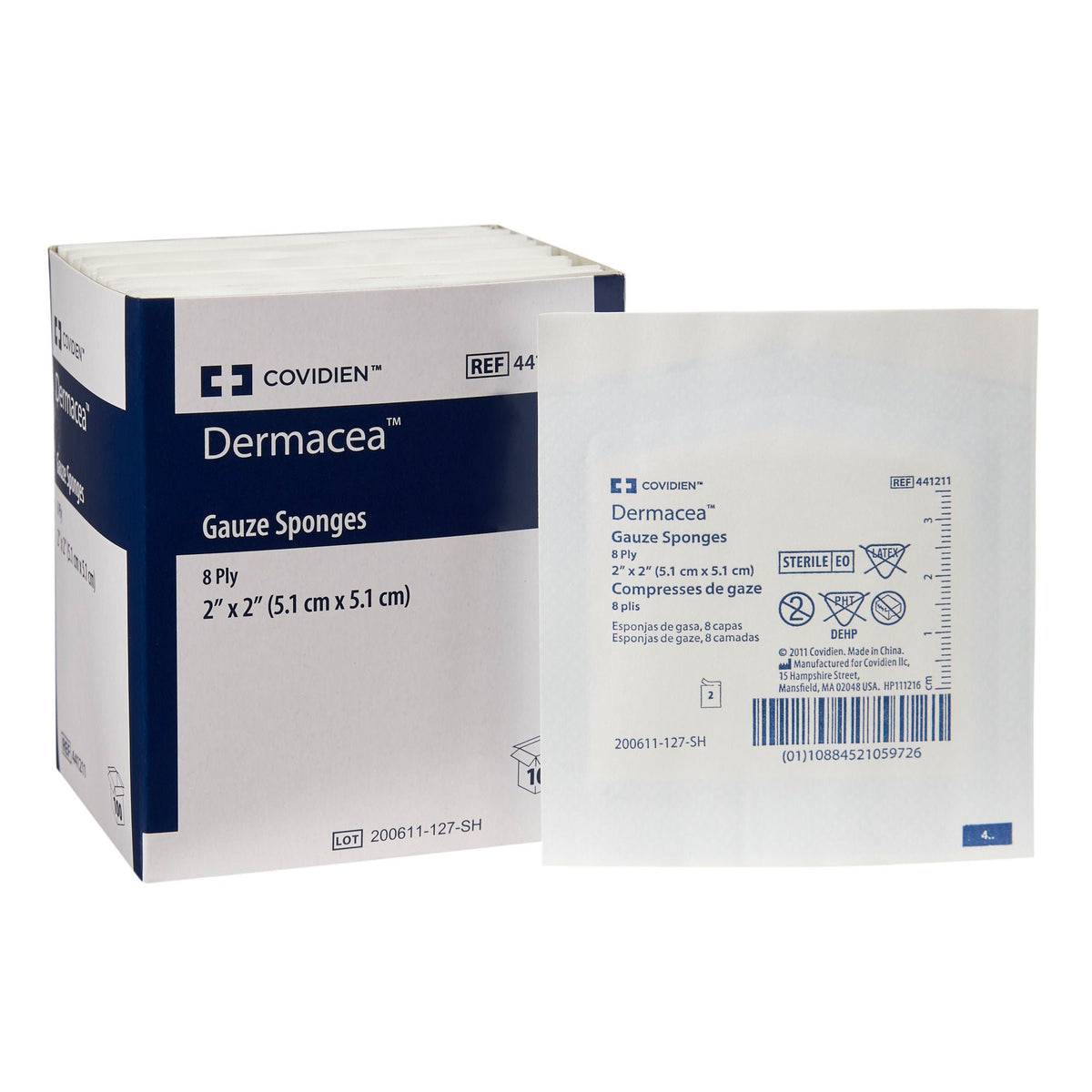 Cardinal Health Dermacea Sterile Gauze Sponge, 2 x 2 Inch, 8-Ply