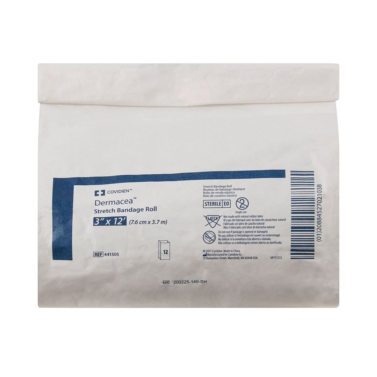 Cardinal Health Dermacea Sterile Conforming Bandage, 3 Inch x 4 Yard, One-Ply