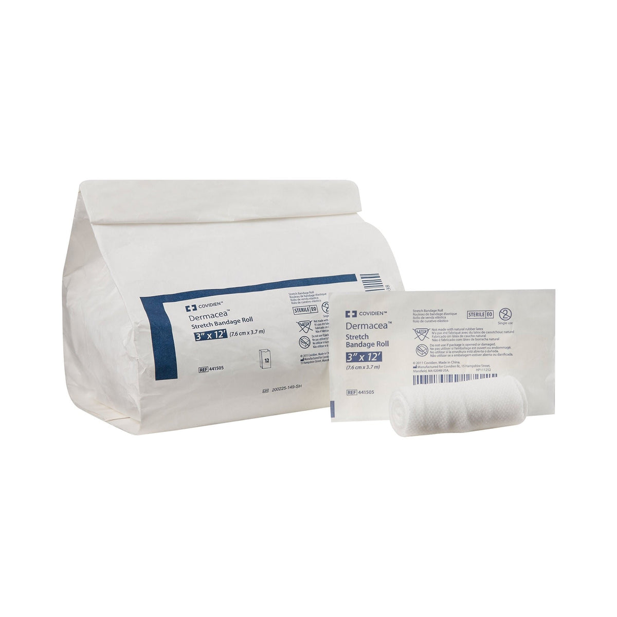 Cardinal Health Dermacea Sterile Conforming Bandage, 3 Inch x 4 Yard, One-Ply