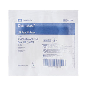 Cardinal Health Dermacea Sterile USP Type VII Gauze Sponge, 4 x 4 Inch, 12-Ply