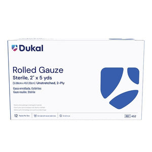 Dukal Sterile Fluff Bandage Roll, 2 Inch x 5 Yard, 2-Ply