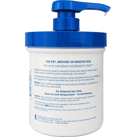 Vanicream Moisturizing Skin Cream, Unscented, 1 lb (453 g) Pump Jar