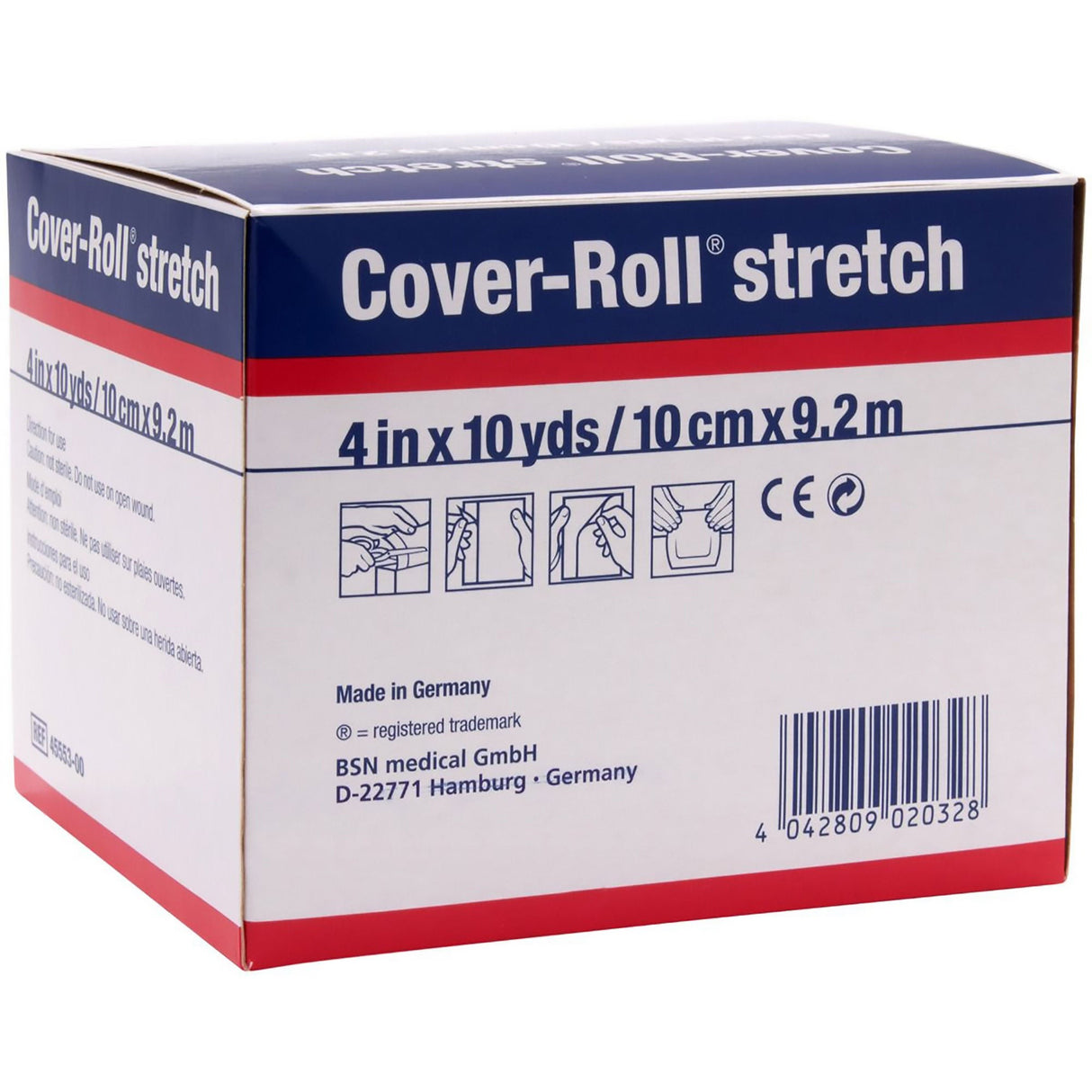 BSN Medical Cover-Roll Stretch Dressing Retention Tape with Liner, 4 Inch x 10 Yard, White