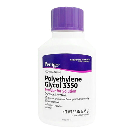 Perrigo Polyethylene Glycol 3350 Powder for Solution, 17 g/Dose, 8.3 oz
