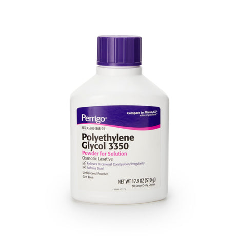 Perrigo Polyethylene Glycol 3350 Powder for Solution, 17 g/Dose, 8.3 oz