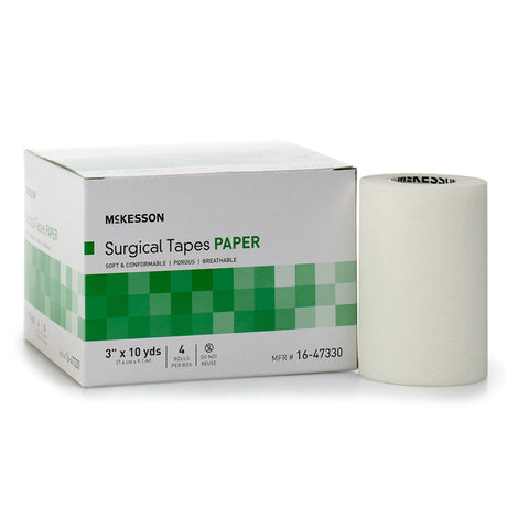 McKesson Surgical Tape Paper, White, 3" x 10 Yard - 16-47330 - LL Medico